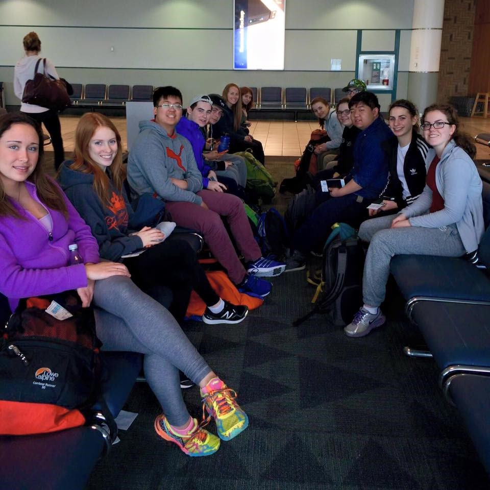 LCS students on their way to volunteer in Costa Rica, Cambodia, and Ecuador 