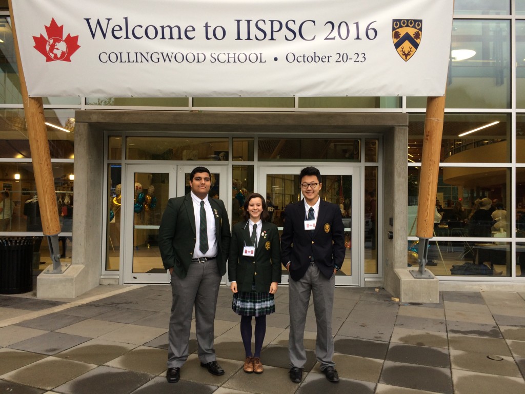 Proud members of the LCS senior debate team at the International Independent School Public Speaking in Vancouver, BC